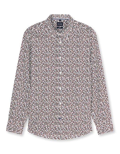 OLYMP Casual Overhemd, Regular Fit, Kent, Bordeauxrood