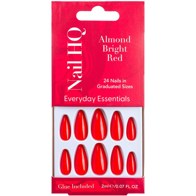 Nail HQ Almond Bright Red Nails 24 st