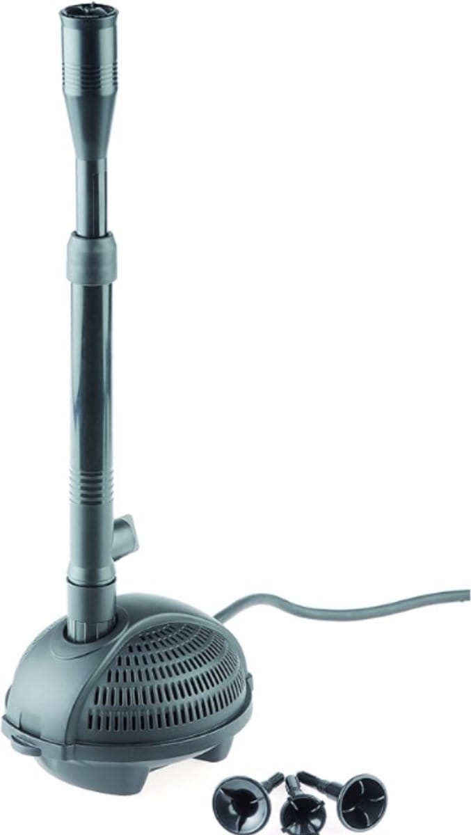 Fonteinpomp - Waterpomp met filter - 1000 l/u - 240V - donkergrijs - 14,5 x 12,5 x 9 cm