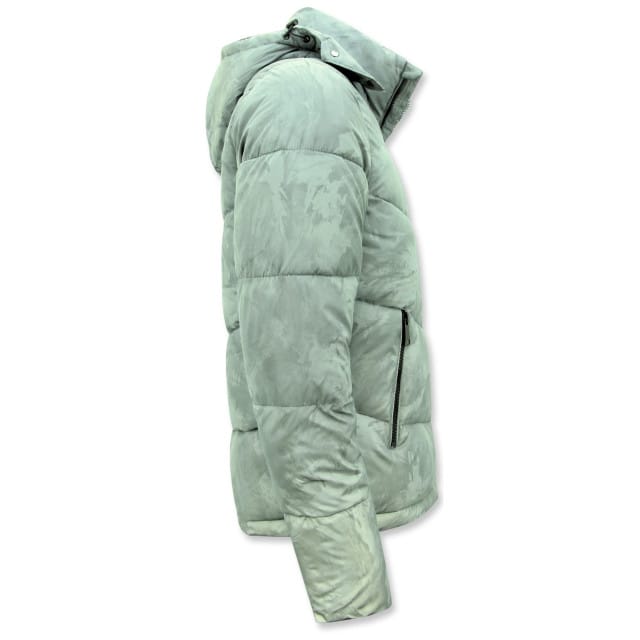 Puffer Jacket - Jassen Heren Winter Capuchon - Grijs / Reflector