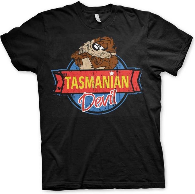 Looney Tunes Heren Tshirt -M- Tasmanian Devil Zwart