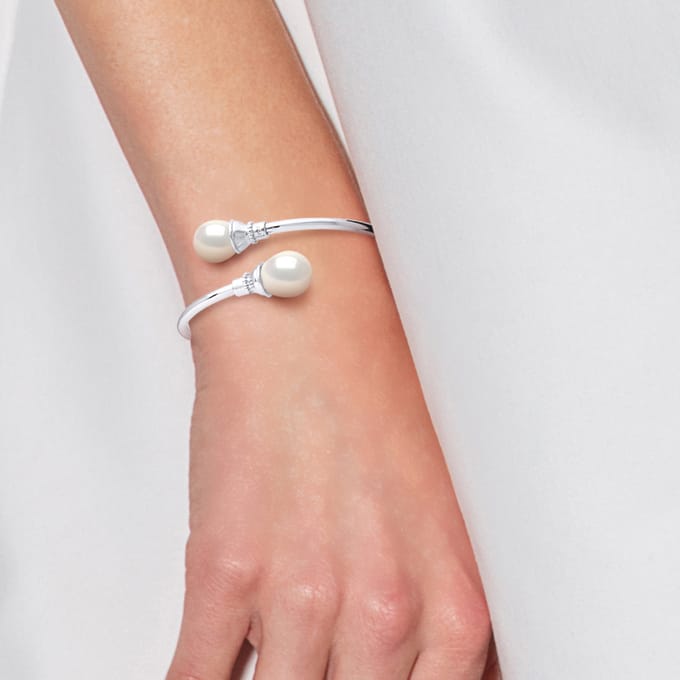 You & Me armband zoetwaterparels 11-12 mm White 925