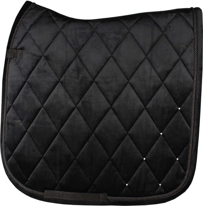 Pagony Velours Zadeldek - Maat: Full - Zwart - Polyester