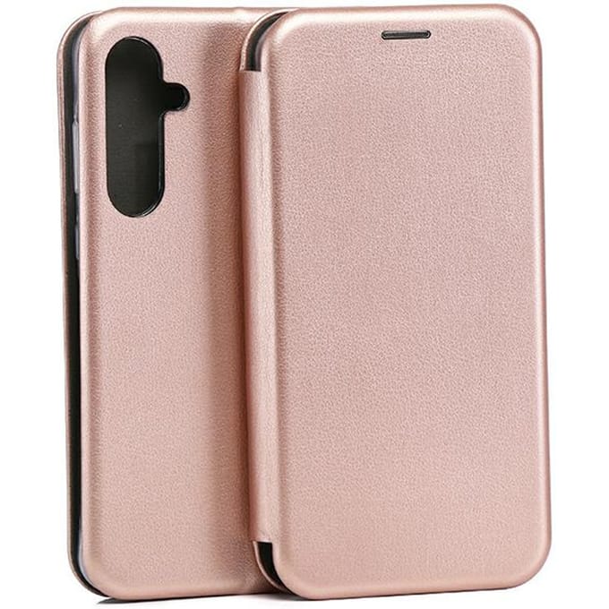 Beline - Boek Type Hoesje - Magnetisch - Samsung A35 - Rose Goud - Synthetische Leer