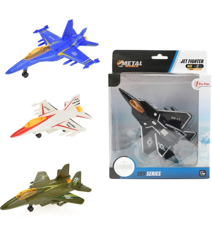 Toi Toys Metal pullback vliegtuig (1 stuk) assorti