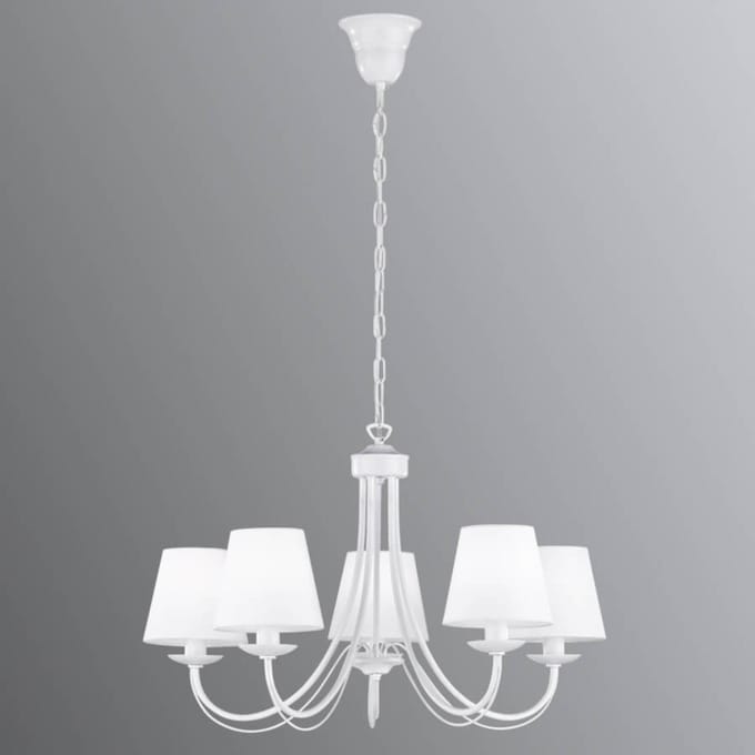 Trio Lighting Kroonluchter Cortez, wit, 5-lamps