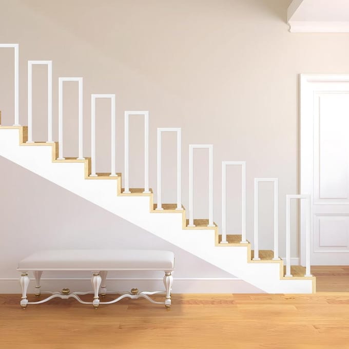 Trapleuning - Balustrade reling - Veilig traplopen - Roestwerende coating - 95 cm - Wit
