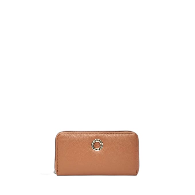 MANDARINA DUCK portemonnee Mellow Leather Zip Around Wallet Pecan Nut Lichtbruin