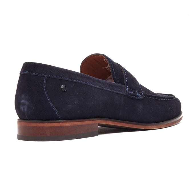Base London Slate Loafer Leren Heren Navy Loafers