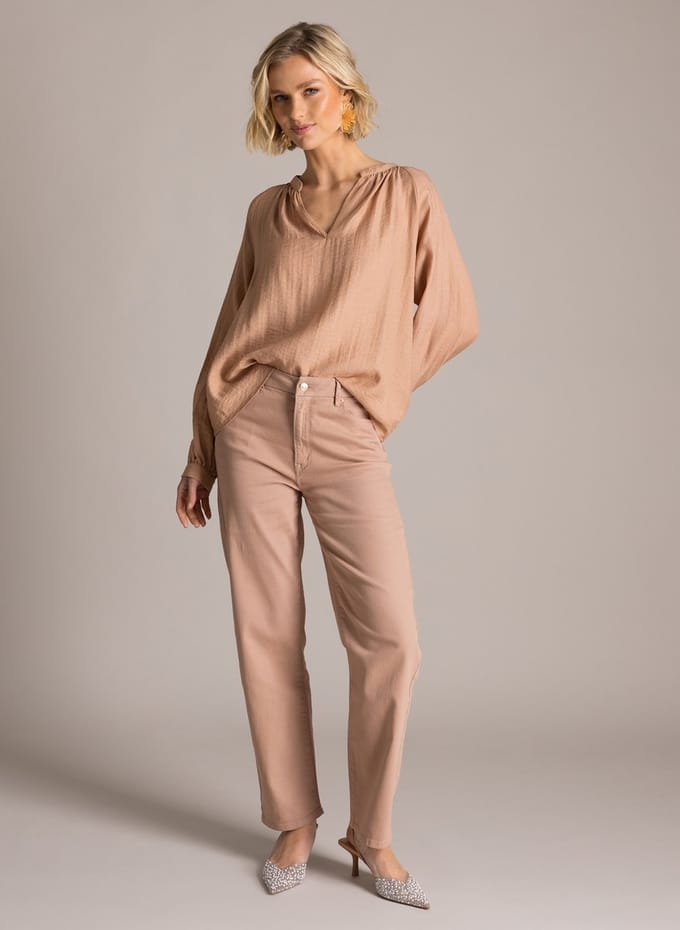 YEST Safae Essential Tops - Baked Clay - maat 38