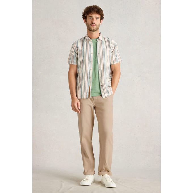 White Stuff Drawstring Linen Blend Trouser Light Natural Taglia: W40 REGULAR | Pantaloni Outlet | Uomo | Bianco