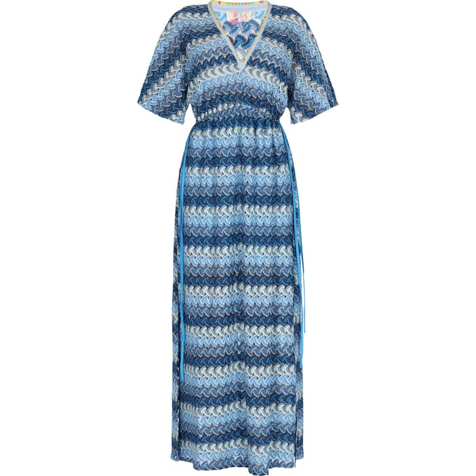 IZIA Jurk Dames Blauw Veelkleurig
