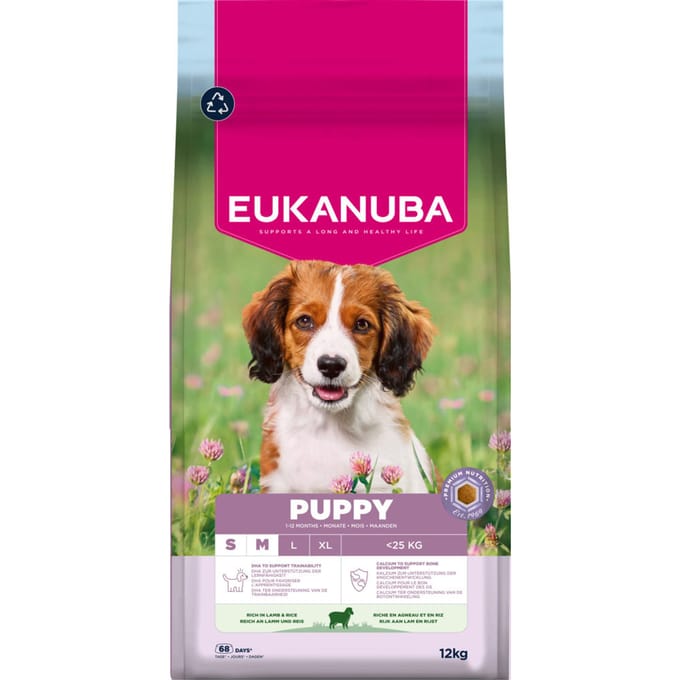 Eukanuba Premium Nutrition Puppy Small & Medium Breed Lamb and rice - droog hondenvoer - 12kg