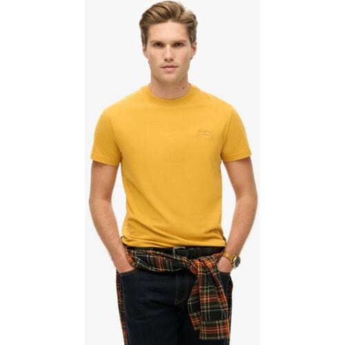 Superdry Essential Logo T-shirt Geel Grootte: XL