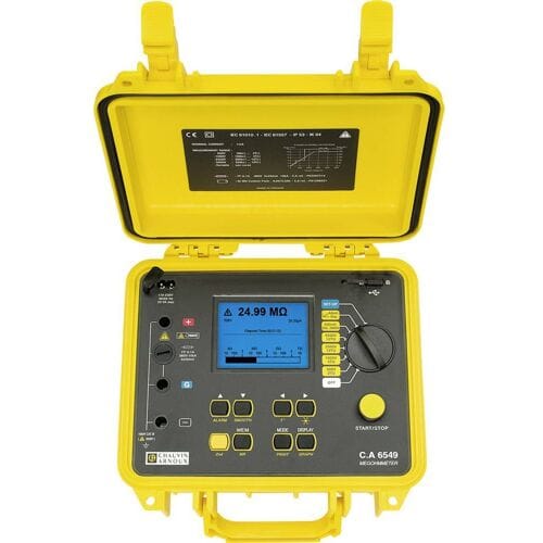 Chauvin Arnoux C.A 6549 Isolatiemeter 500 V, 1000 V, 2500 V, 5000 V 10 TΩ