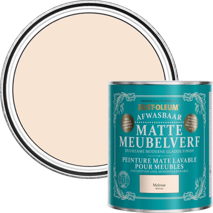 Rust-Oleum Lichtroze Afwasbaar Matte Meubelverf - Melrose 750ml