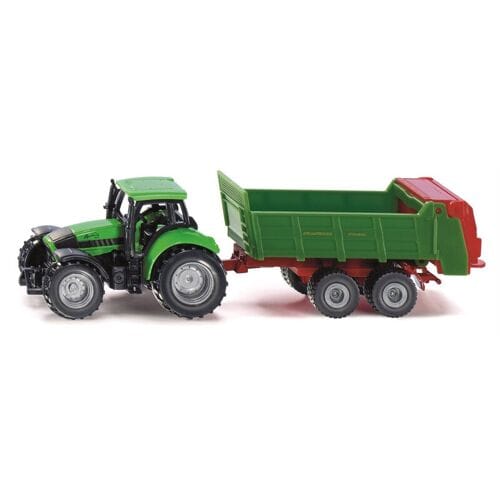 Siku tractor met universele verspreider - groen, 16,5 cm