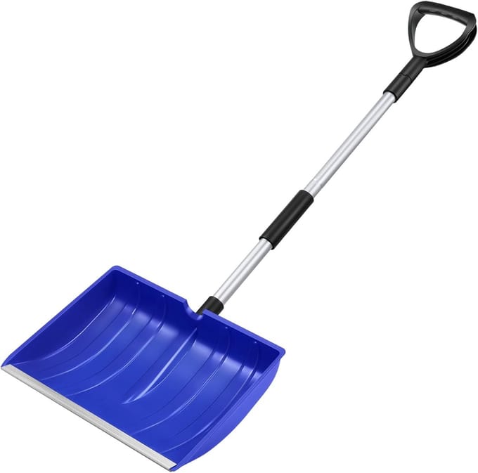 Inklapbare Sneeuwschep - Sneeuwschuiver IJsschraper - Auto Sneeuwvrij Maken - Verstelbare Handgreep Aluminium - 120 cm - Blauw