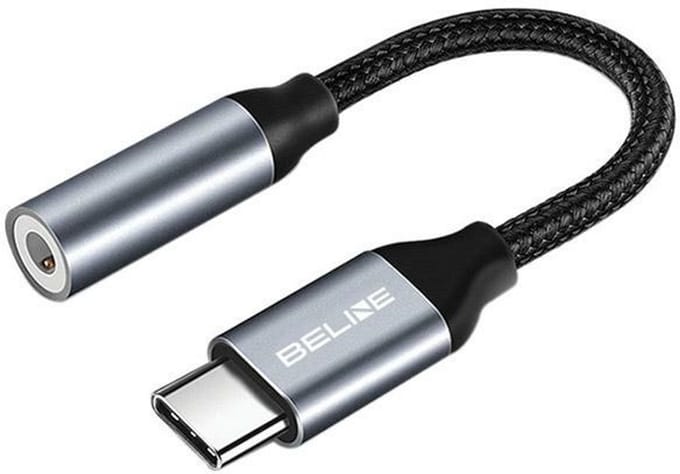 Beline Audio Adapter USB-C naar AUX (3.5mm Female) - Grijs