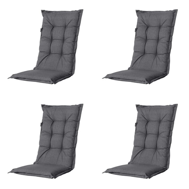 Madison - Tuinstoelkussen Hoge Rug Manchester grey - Ca. 123x50 cm - Set van 4