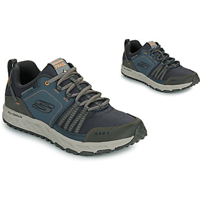 Skechers ESCAPE PLAN Heren Wandelschoenen - Donkerblauw / Oranje