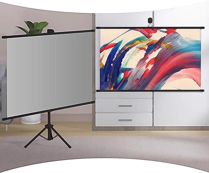 Projectiescherm - Thuisbioscoop Scherm - Films Kijken - Verstelbare Hoogte - 60 Inch 16:9 - Wit