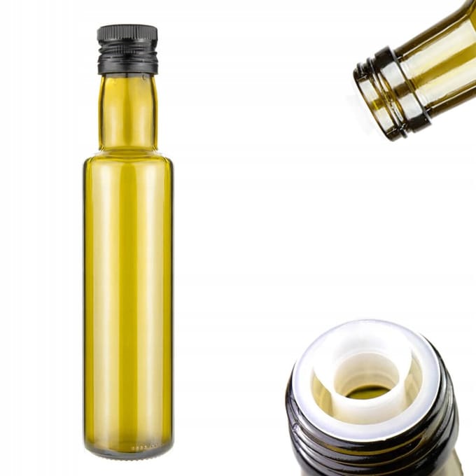 Dorica Olij Folie Fles 250ml met Doseerdop - Groen Glas
