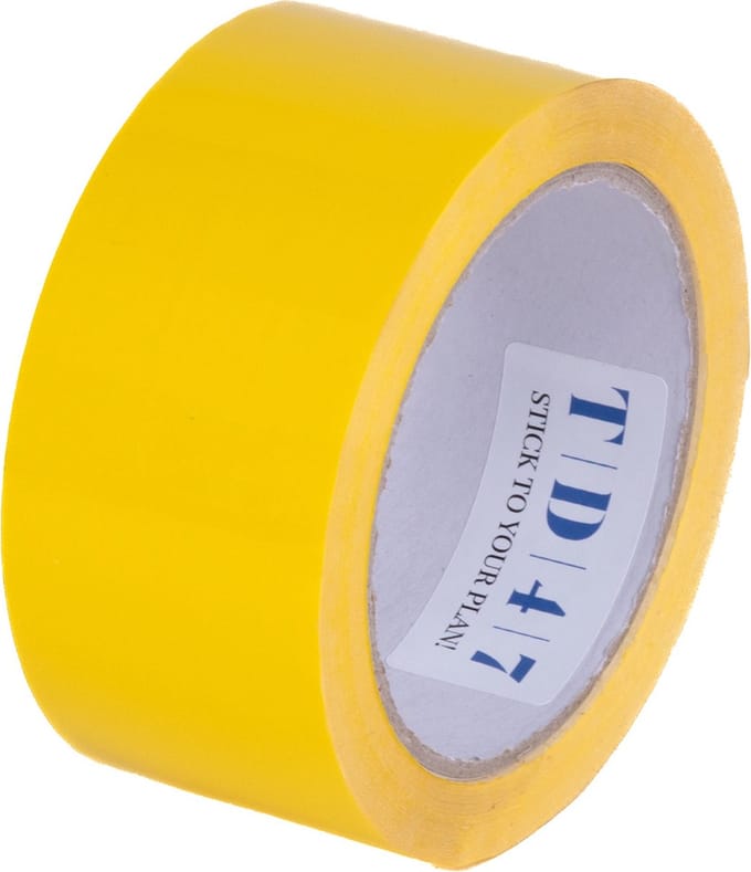 TD47 Verpakkingstape PP low noise 50mm x 66m Geel