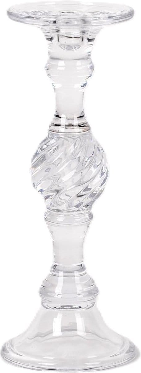 Rasteli - Kaarsenhouder - glas - transparant - D12 x H36,5 cm