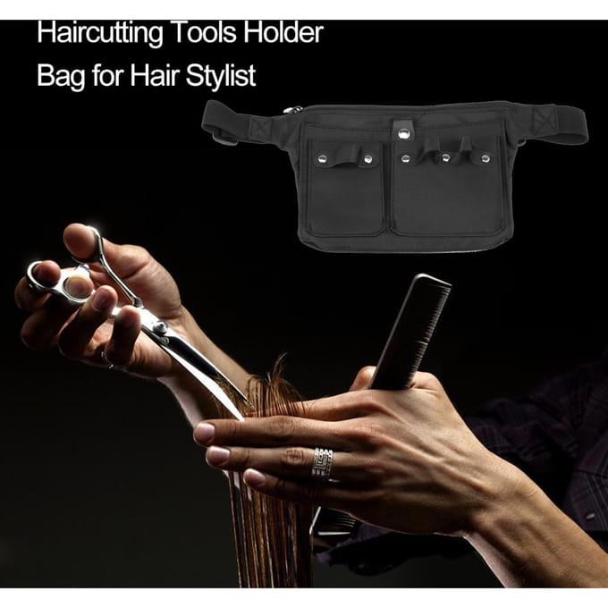 Haarschaarholster Kappersetui Tas + Taille Schouderriem black