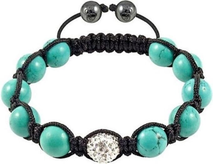Fako Bijoux® - Armband - Disco Dots - Turquoise - Single