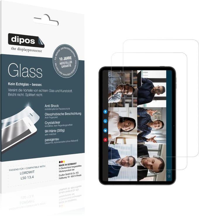 dipos – 2x Pantserfolie geschikt voor LORDWIT L50 13.4 | 9H Screenprotector