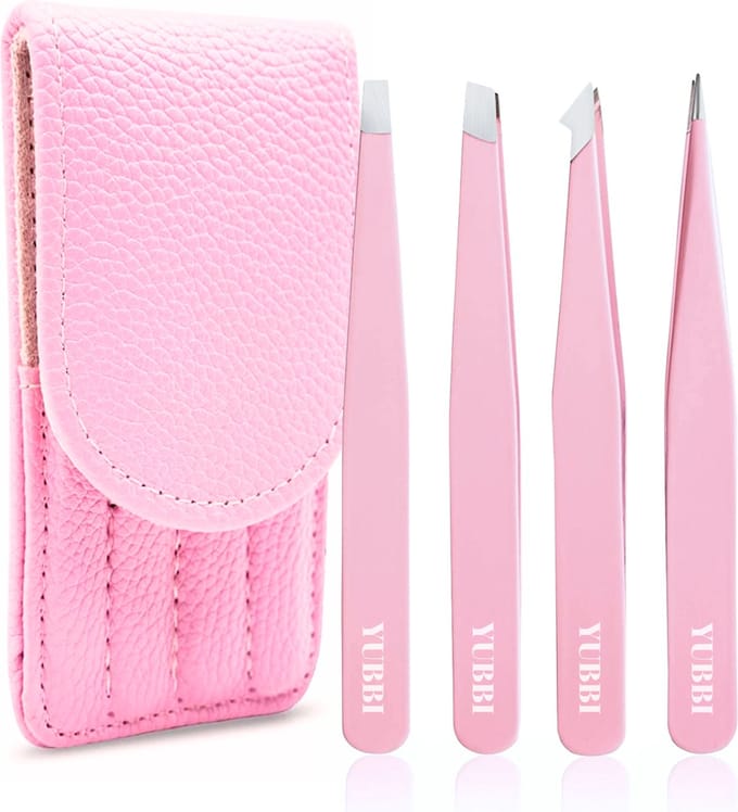 YUBBI™ Epileer Pincet Set - Tweezer Set - Dermaplanning - Trimmer - Opbergetui - Roze