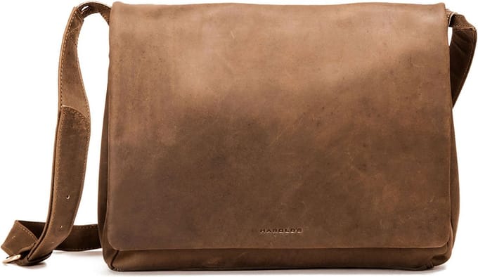 HAROLD'S Leren Business tas Schoudertas Antic Messengerbag Nature Bruine