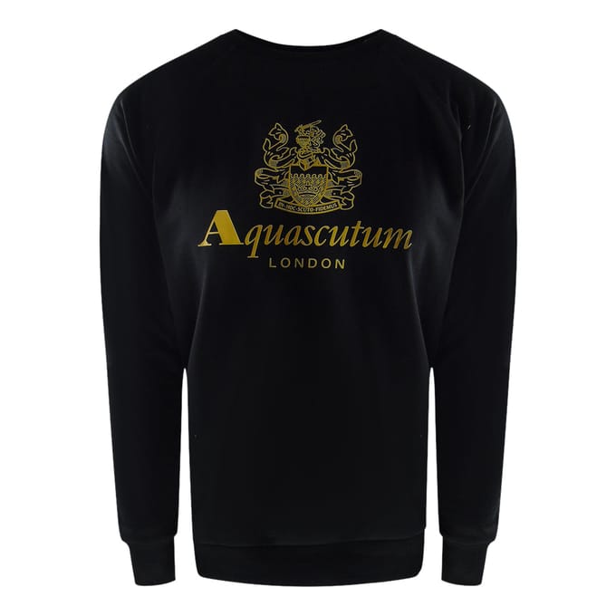 Aquascutum Old School Crewneck Zwarte Trainingsbroekset