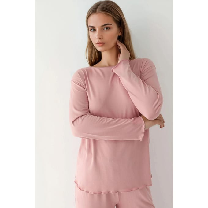 Gezellige Relaxed Fit Lange Mouwen Pyjama Set