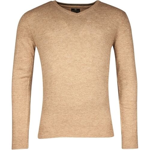 Baileys Trui V-Neck Uni Color Lambswool Beige / male