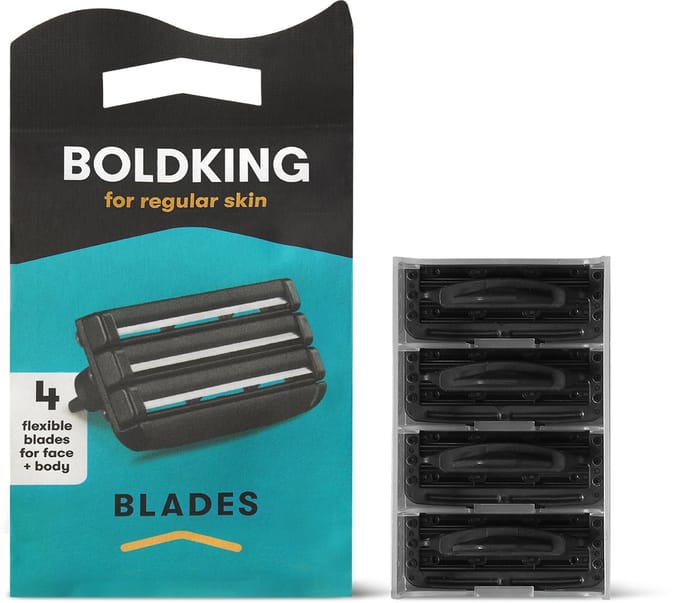 Boldking Scheermesjes Regular - Scheermes Man & Vrouw - Scheerset Normale Huid - Heren & Dames - 4 Razor Blades Mannen