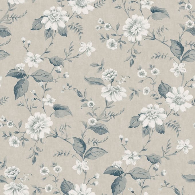 Boråstapeter Vliesbehang 3576 - Cottage garden - Botanisch Taupe - 53cm x 10.05m