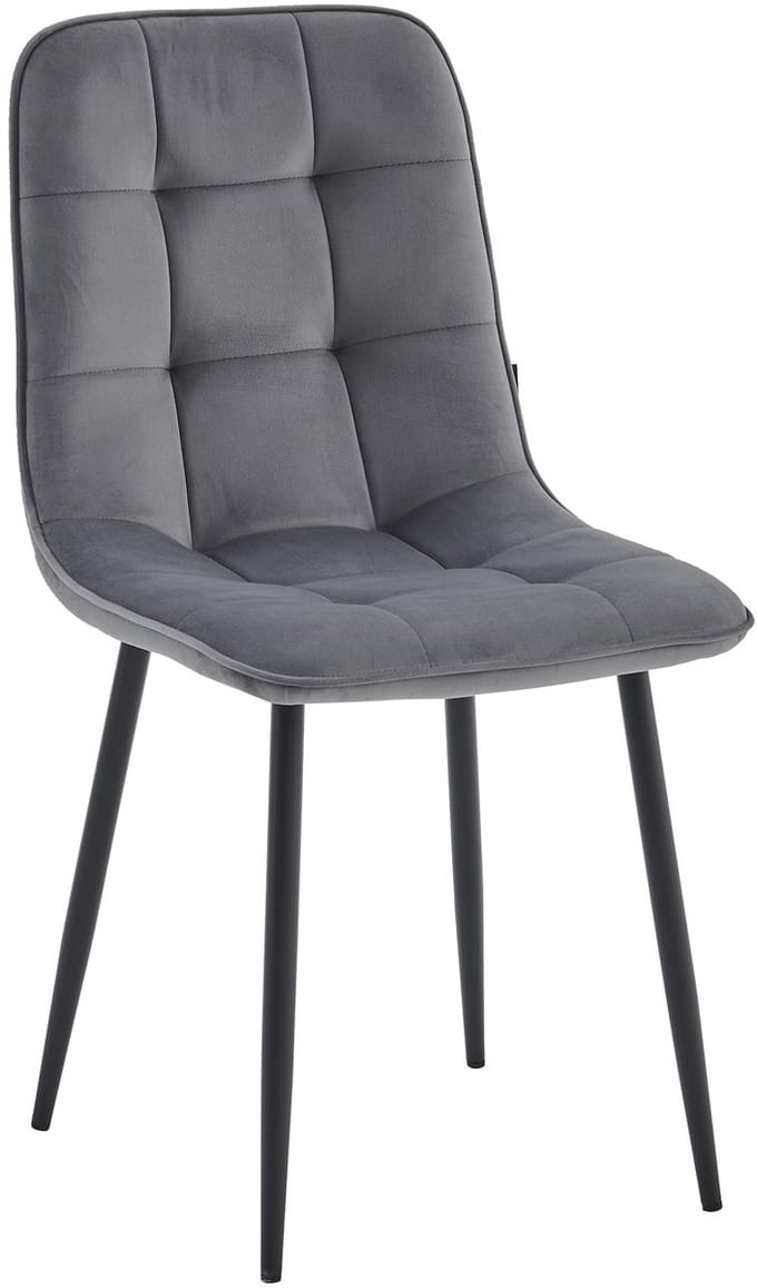 Colenis Bloqs Eetkamerstoel – Grijs – Velvet – Set van 2
