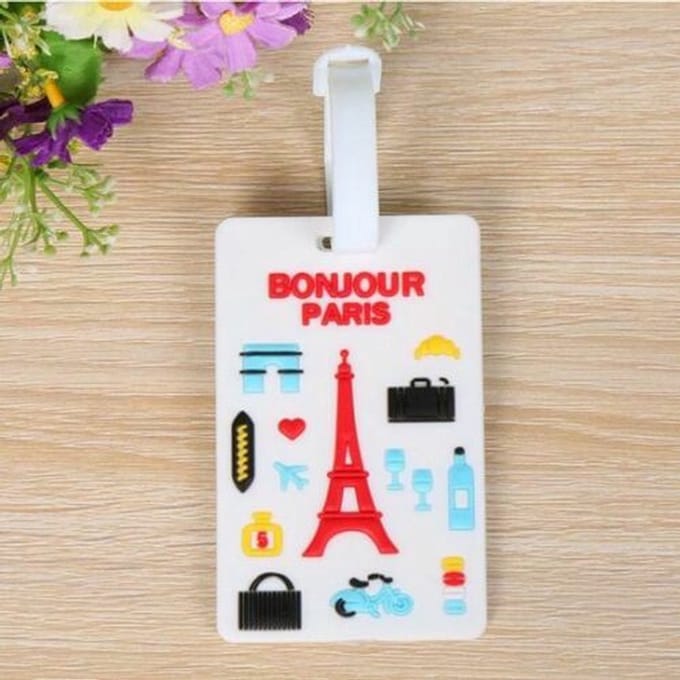 DW4Trading Kofferlabel Bonjour Paris - Reislabel - Bagage Label