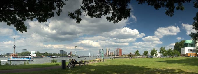 Fotobehang Rotterdam Skyline en Kop van Zuid 450 x 260 cm - € 295,--