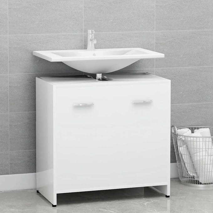 vidaXL - Badkamerkast - 60x33x61 - cm - bewerkt - hout - wit