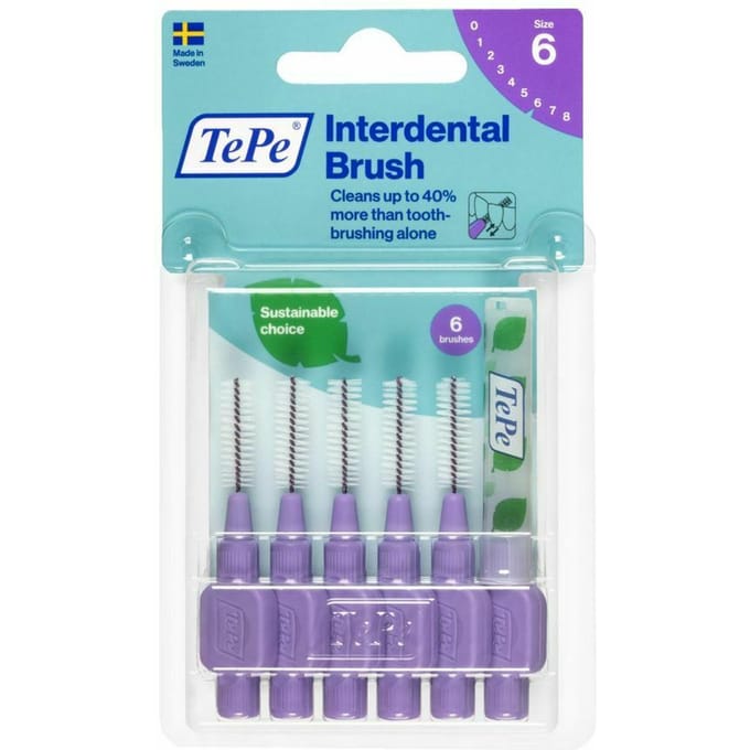 TePe Interdentale Ragers Original Paars ISO maat 6 – 1,1 mm (6 stuks)