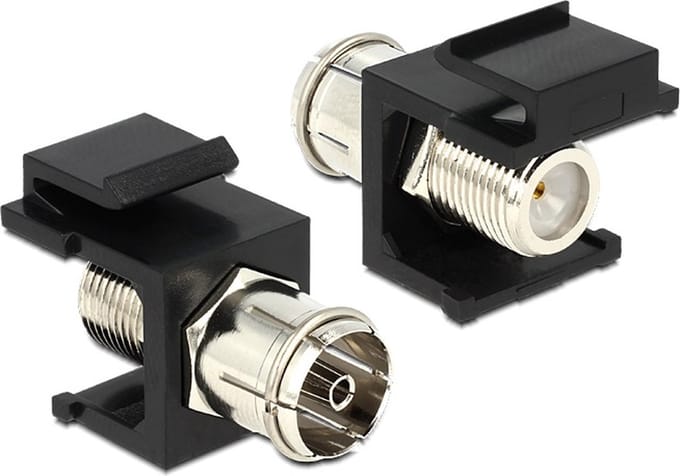 Keystone module F (v) - Coax IEC (v) / zwart