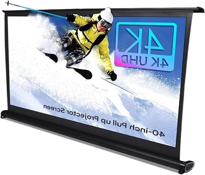 Projectiescherm - Draagbaar scherm - Thuisbioscoop presentatie - Opklapbare standaard - 40 inch - Mat wit