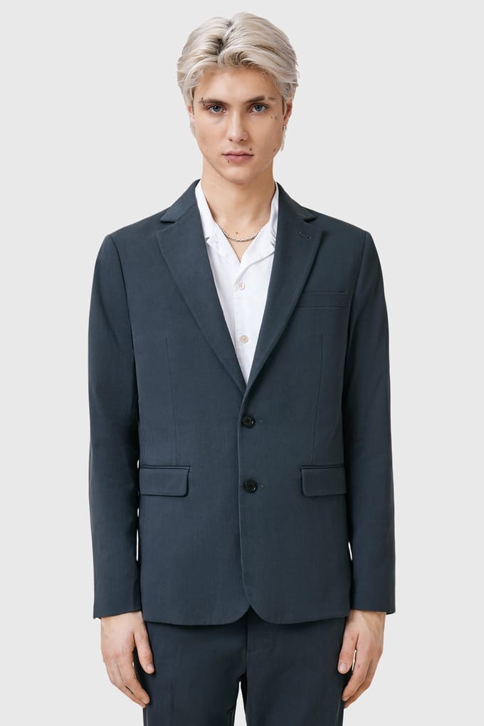 AllSaints Bay Blazer Ink Blue Größe: 36 | Blazer Outlet | Herren | Blau