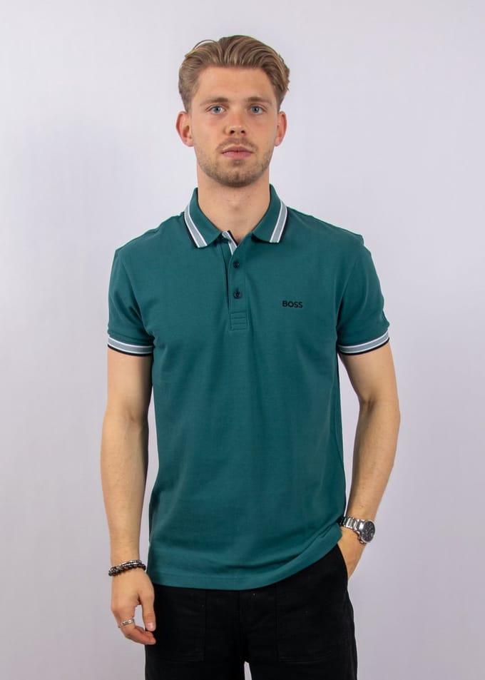 Polo Boss Green Paddy blauw 3 knopen