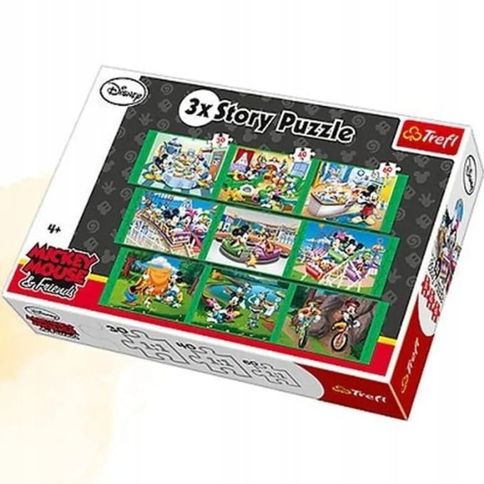 Trefl 3-in-1 Verhaalpuzzel Mickey Mouse - 130 Stukjes