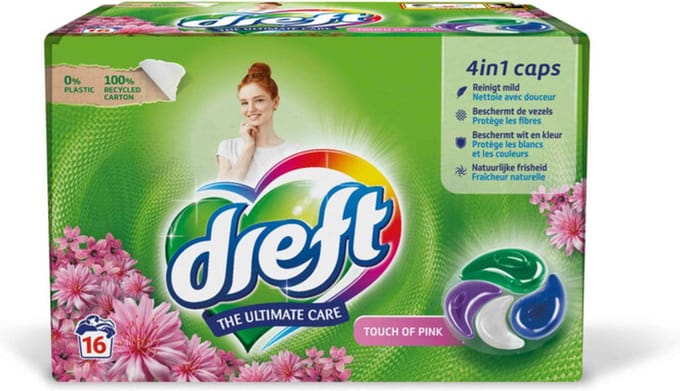 Dreft Wasmiddel Capsules Touch of Pink - 16 stuks